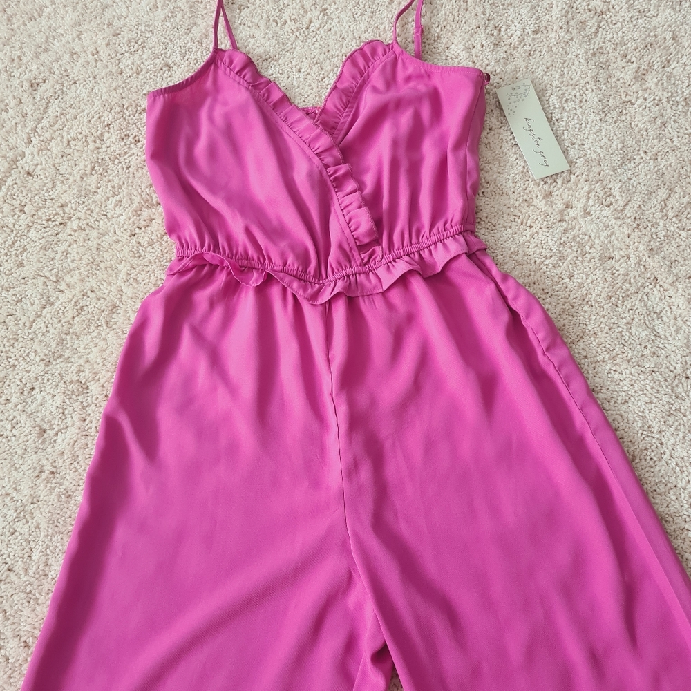 KINGSTON GREY Juniors Ruffled Jumpsuit Size Medium